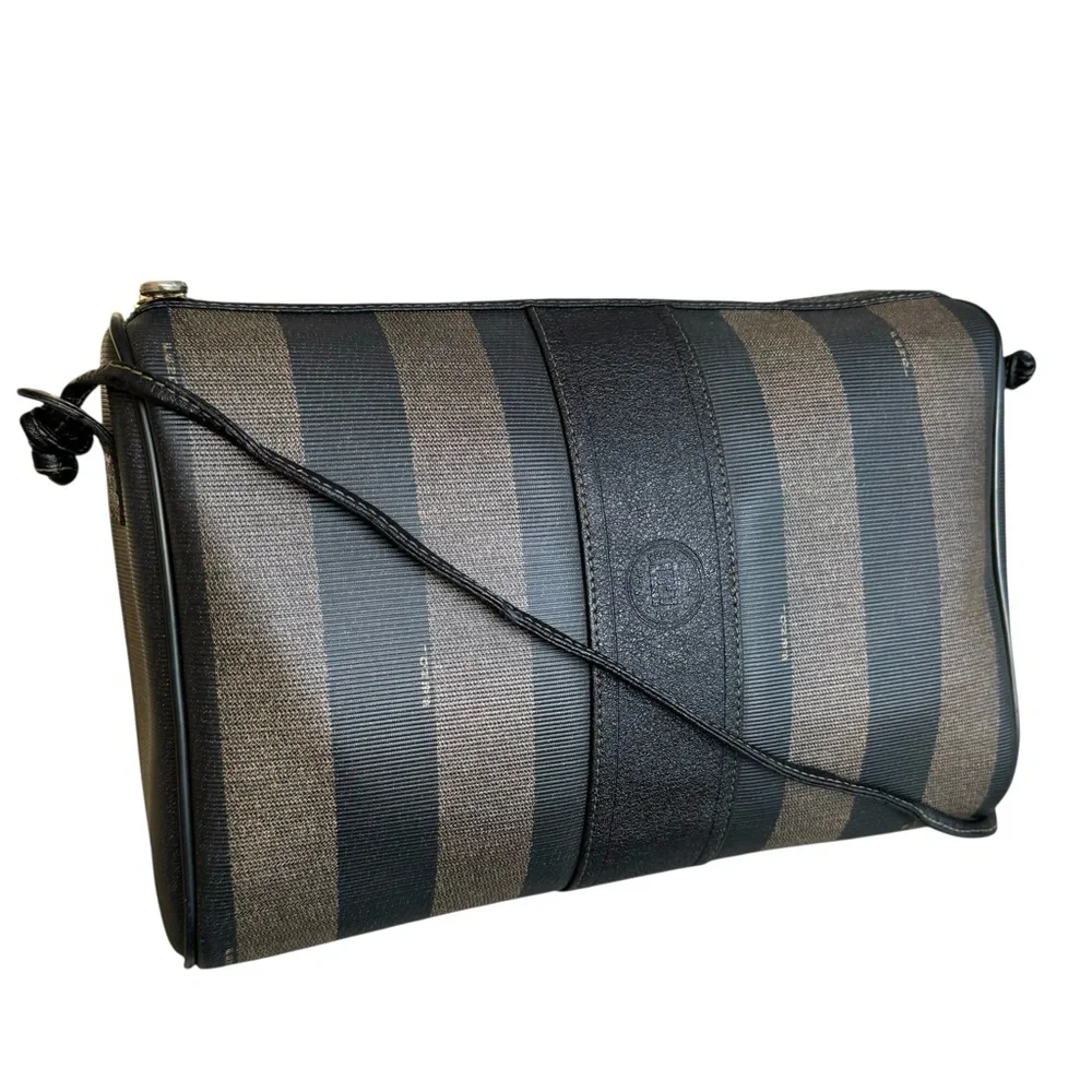 FENDI Vintage Pequin Striped Shoulder Bag Large Crossbody - Picture 5 of 17